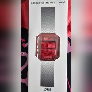 Red Classic Smart Watchband with Faceplate -42mm NIB